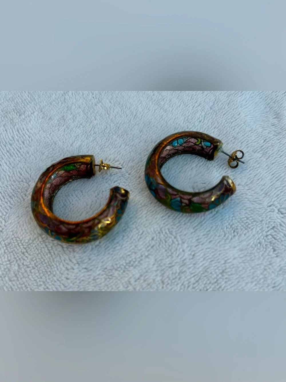 Vintage Earrings Asian Plique A Jour 
